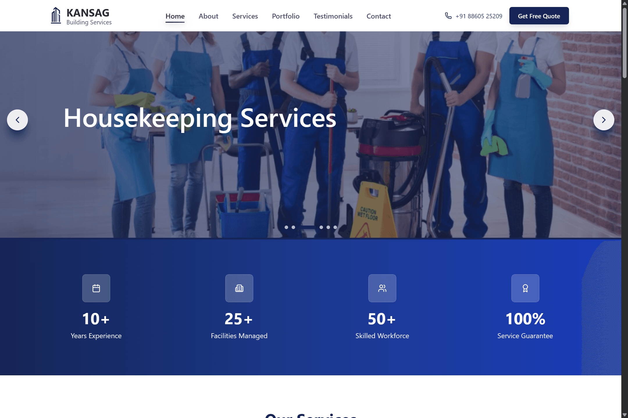 KANSAG homepage screenshot